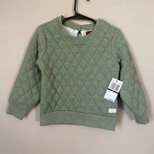 7 For All Mankind Sage Green Quilted Kids Sweatshirt